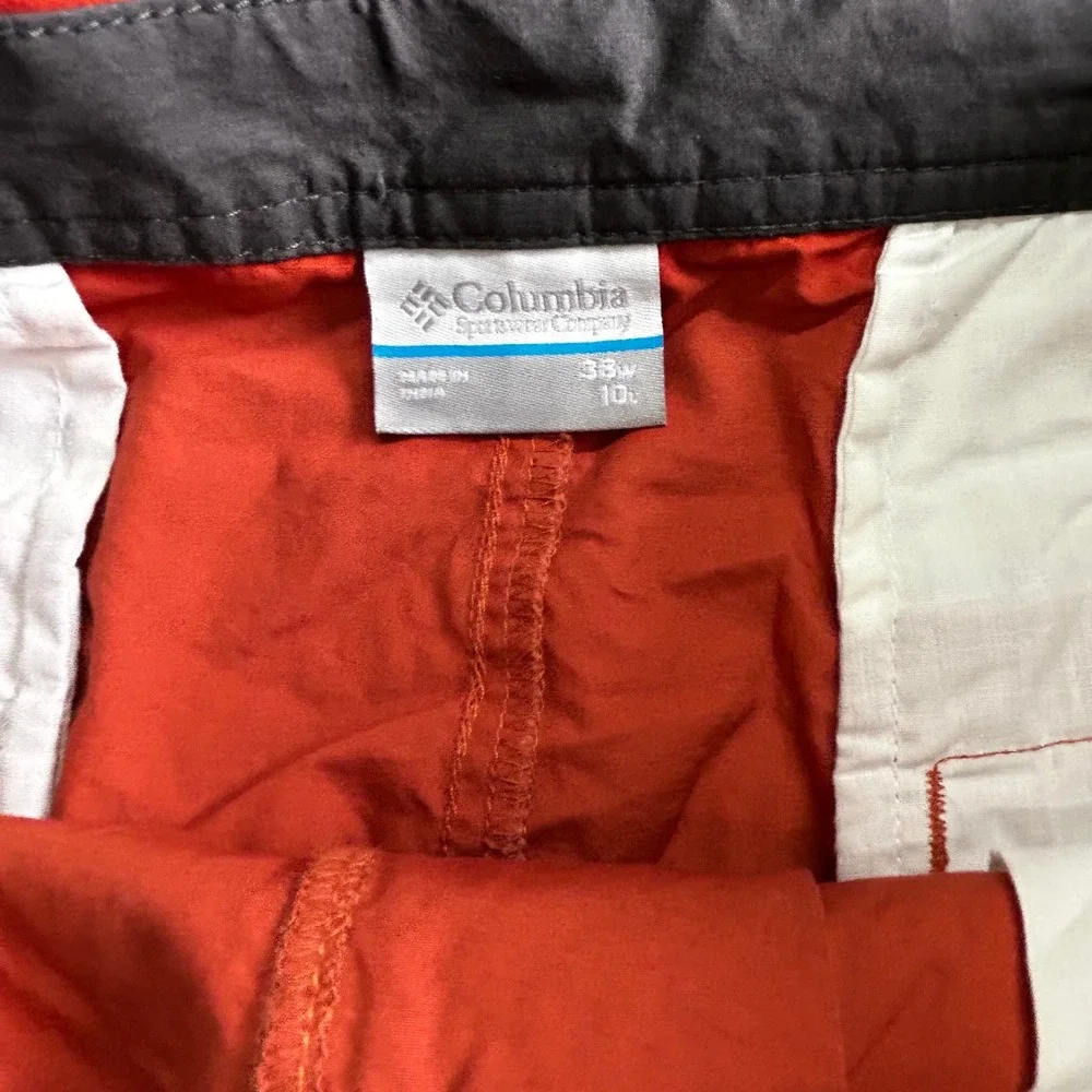 Columbia Shorts Mens Size 38 Burnt Orange Casual Flat Front Outdoor 10in Inseam